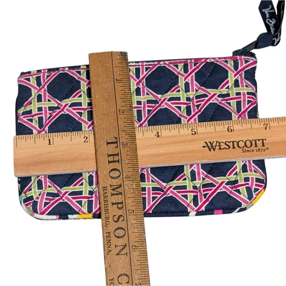 Vera Bradley Ribbons retired geometric small cosmetic bag coin purse novelty - Picture 4 of 6
